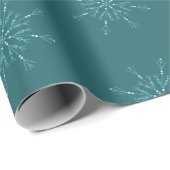 GListen Snowflakes Weihnachten Aquamarines Muster Geschenkpapier (Rolleneckpunkt)