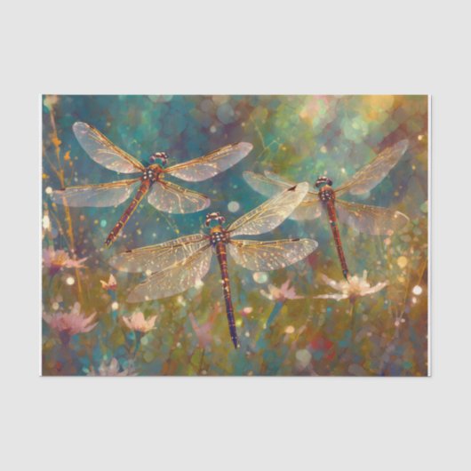 GListening Morning Wings, Dazzling Dragonflies Seidenpapier (Vorderseite)