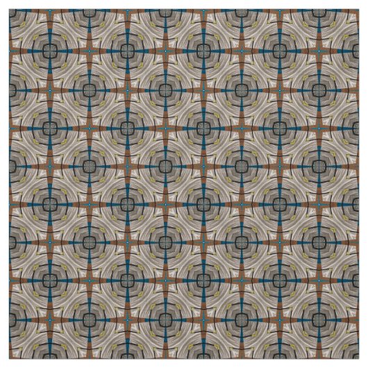 Glitch2 Aquamarin-braune Möbelstoffe Stoff (Muster)