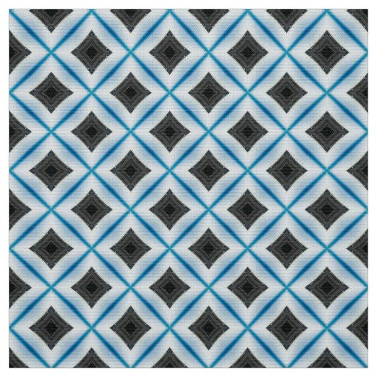 Glitch2 Blauer, grauer Fliesenstoff Stoff (Muster)