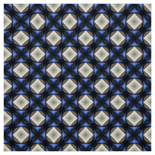Glitch2-Diamanten aus Stahl, blau Stoff (Muster)