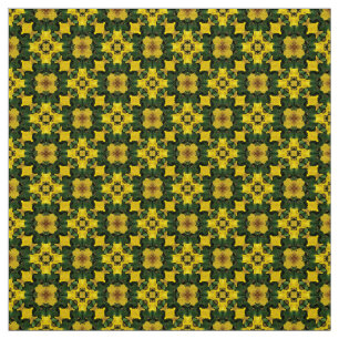 Glitch2 Gelbe grüne Blume Stoff