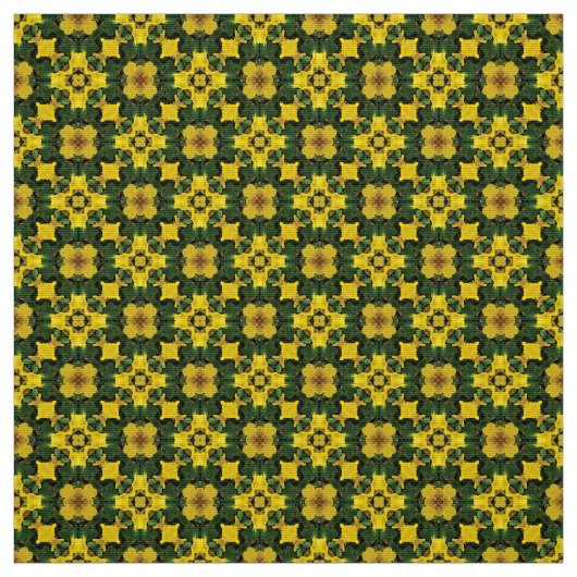 Glitch2 Gelbe grüne Blume Stoff (Muster)