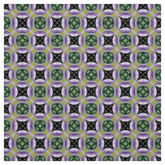 Glitch2 Kreis Stern grüne graue Fliesen Gewebe Stoff (Muster)