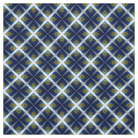 Glitch2 Midnight Blue White Fliesengewebe Stoff (Muster)