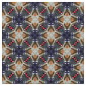 Glitch2 Mitternablau-Zyan-Fliesen-Fabric Stoff (Nahaufnahme)