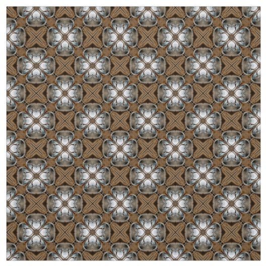 Glitch2 Olive Weiße Fliesen Gewebe Stoff (Muster)