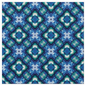 Glitch2 Weißes blaues Quiltiergewebe Stoff (Nahaufnahme)
