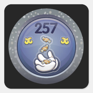 Glitch Achievement Super-Tricksy-Treatment Quadratischer Aufkleber