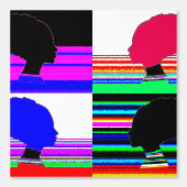 Glitch Afro Profile – Pop Art Wallpaper Tapete (Vorderseite)