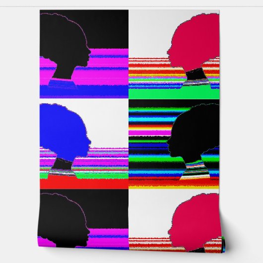 Glitch Afro Profile – Pop Art Wallpaper Tapete (Abrollen)