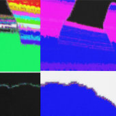 Glitch Afro Profile – Pop Art Wallpaper Tapete (Naht)