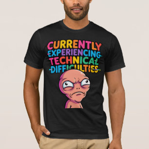 Glitch Alien Tech Schwierigkeiten T-Shirt — Lustig