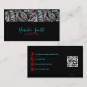 Glitch Anaglyph Aquamarin & Red Brush Stroke Visitenkarte (Vorne/Hinten)