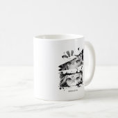 Glitch Anime Eyes Black & White Aesthetic Manga  Kaffeetasse (VorderseiteRechts)