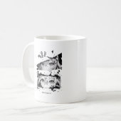 Glitch Anime Eyes Black & White Aesthetic Manga  Kaffeetasse (Vorderseite Links)