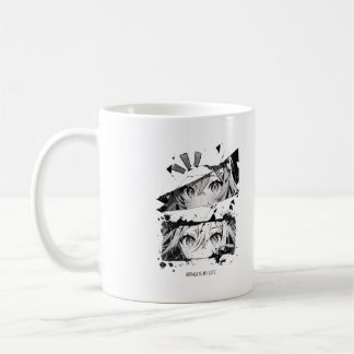 Glitch Anime Eyes Black & White Aesthetic Manga Kaffeetasse