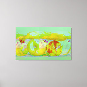 Glitch-Art auf Obst und Gemälde Leinwanddruck