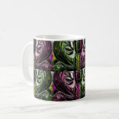 Glitch-Art-Gesicht-Tasse Kaffeetasse (Vorderseite Links)