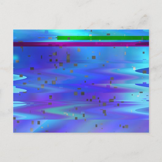 Glitch Art Pixels Vaporwave Ästhetischer analoger  Postkarte (Vorderseite)