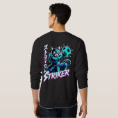Glitch Art Samurai Striker Cat For Gamers & Anime  Sweatshirt (Schwarz voll)
