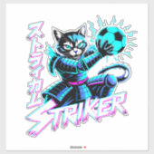 Glitch Art Samurai Striker Cat for gaming console Aufkleber (Blatt)