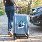 Glitch Art Samurai Striker Cat for gaming console Aufkleber (Koffer Insitu)