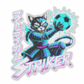 Glitch Art Samurai Striker Cat for gaming console Aufkleber (Vorderseite)