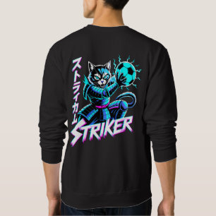 Glitch Art Samurai Striker Katze für Gamer & Anime Sweatshirt
