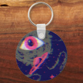 Glitch Ästhetischer kosmischer Horror Doodle Schlü Schlüsselanhänger (Rückseite)