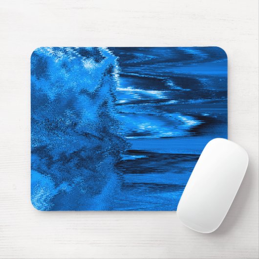 Glitch Blue Mousepad (Mit Mouse)