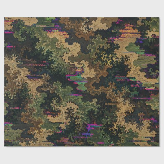 Glitch Camo Armee Geschenkpapier (Flach)
