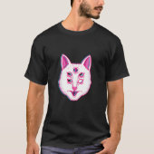 Glitch Cat Luminous Cat With Eyes T-Shirt (Vorderseite)