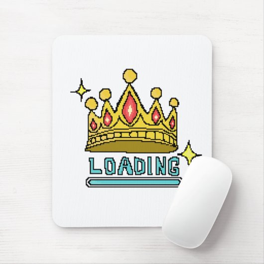 Glitch Crown Loading: 8-Bit Rebellion Awakens Mousepad (Mit Mouse)
