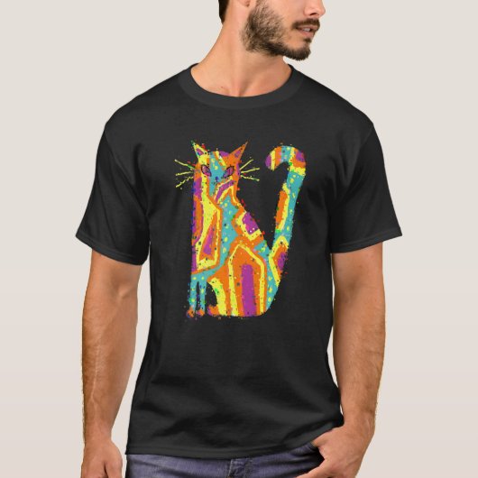 Glitch Cute Cat T-Shirt (Vorderseite)