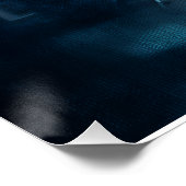 Glitch Cyberpunk Face Neon Distortion Portrait Poster (Ecke)