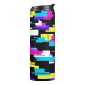 Glitch Digital Design Thermosbecher (Nach links gedreht)