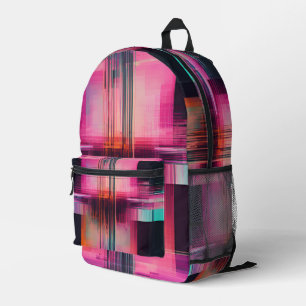 Glitch Dimension Abstrakter Backpack Bedruckter Rucksack