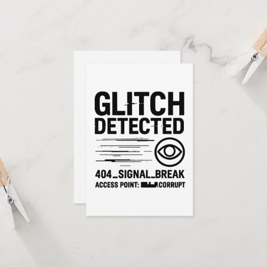 GLITCH ERKANNT - Beschädigte Signalübertragung Karte (Vorderseite/Rückseite Beispiel)