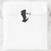 Glitch Face Design – Cyberpunk Split Identity Art Runder Aufkleber (Tasche)