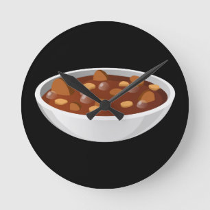 Glitch Food meat gumbo Runde Wanduhr