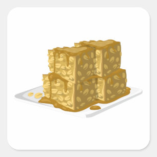 Glitch Food oaty cake Quadratischer Aufkleber