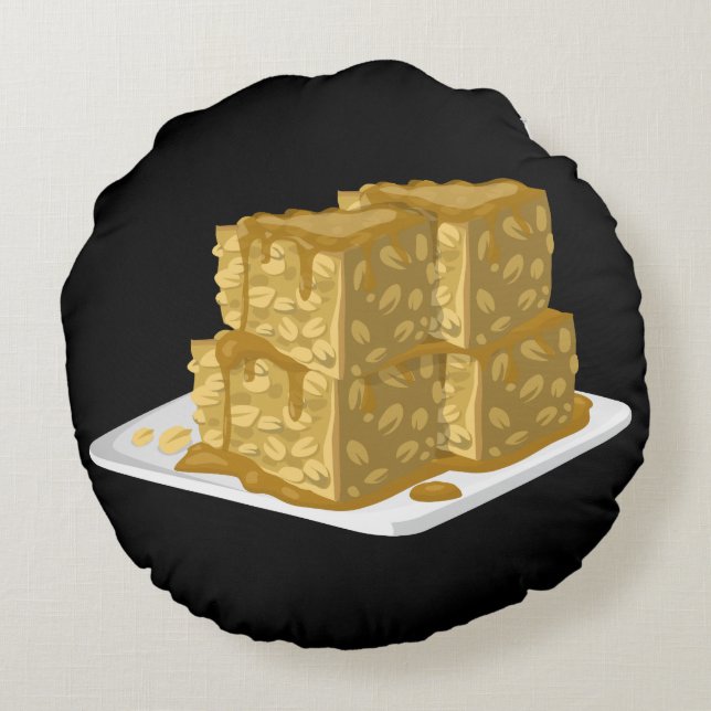 Glitch Food oaty cake Rundes Kissen (Rückseite)