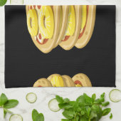 Glitch Food Papa Pizza Geschirrtuch (Gefaltet)