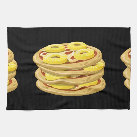 Glitch Food Papa Pizza Geschirrtuch (Horizontal)