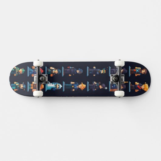 Glitch Game Characters Skateboard (Horizontal)