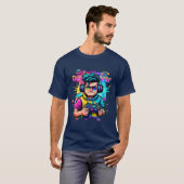 Glitch Gamer T - Shirt Neon Pixel Art Gaming (Vorne ganz)