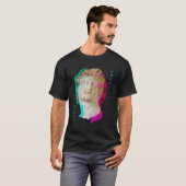 Glitch Griechische Statue Wave Synthwave Vaporwave T-Shirt (Vorne ganz)