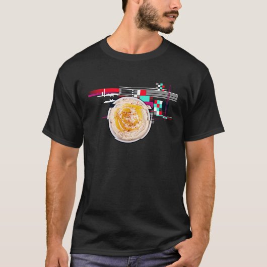 Glitch Hummus Middle Eastern Kitchen Men Women Chi T-Shirt (Vorderseite)
