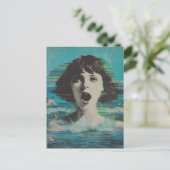 Glitch Lady am Strand Postkarte (Stehend Vorderseite)